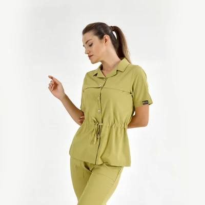 ست اسکراب شلوار رترو زنانه لوکس لاکرا