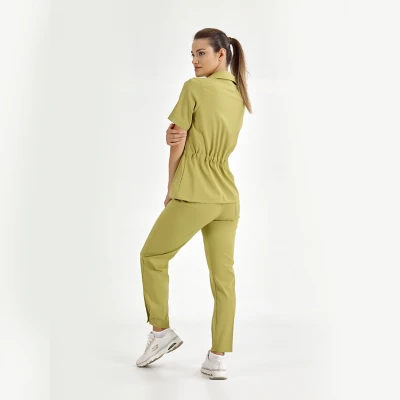 ست اسکراب شلوار رترو زنانه لوکس لاکرا