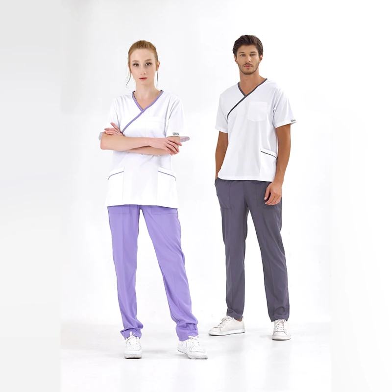 ست اسکراب شلوار یقه ضربدری لوکس لاکرا — اورجینال چیزگی مدیکال