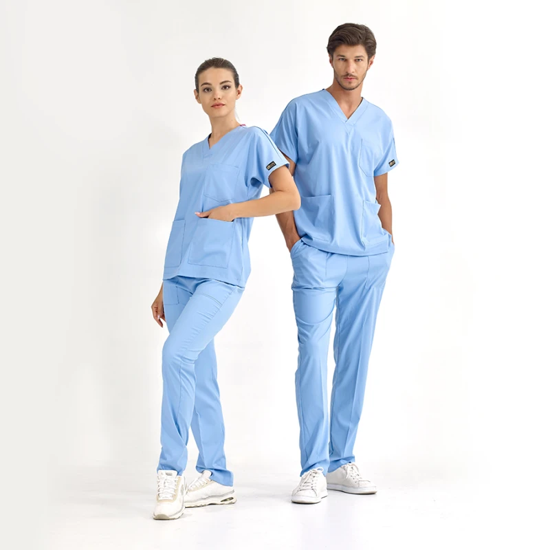 ست اسکراب شلوار دکتر گریز لوکس لاکرا، رنگ آبی روشن — اورجینال چیزگی مدیکال