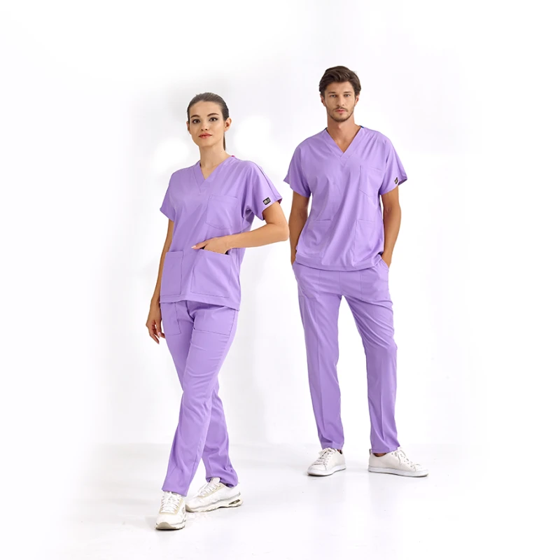 ست اسکراب شلوار دکتر گریز لوکس لاکرا، رنگ یاسی — اورجینال چیزگی مدیکال