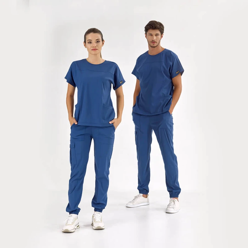 ست اسکراب شلوار بیسیک لوکس لاکرا، رنگ آبی پترولی — اورجینال چیزگی مدیکال
