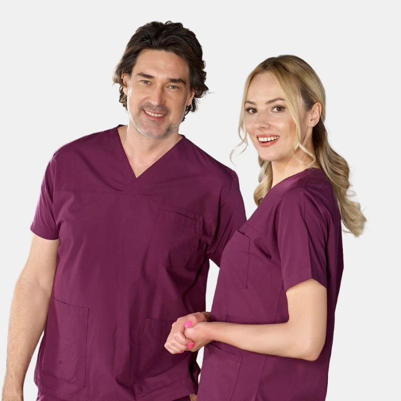 ست اسکراب شلوار کلاسیک تریکوتون، رنگ بادمجانی — اورجینال چیزگی مدیکال