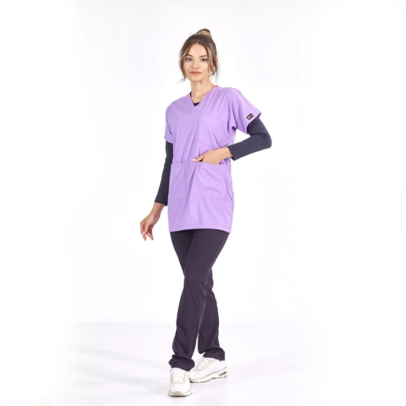 اسکراب تک بلند زنانه لوکس لاکرا یاسی مدل LL721، رنگ یاسی — اورجینال چیزگی مدیکال
