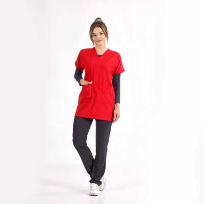 اسکراب تک بلند زنانه لوکس لاکرا قرمز مدل LL721، رنگ قرمز، تصویر 1