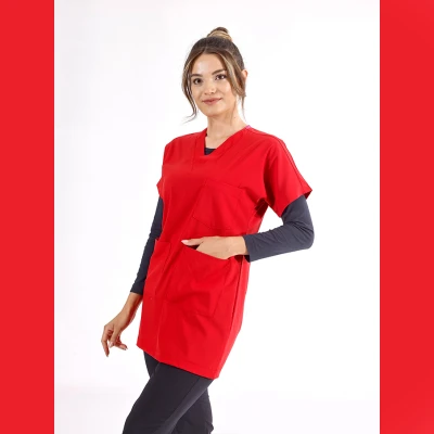 اسکراب تک بلند زنانه لوکس لاکرا قرمز مدل LL721، رنگ قرمز، تصویر 3