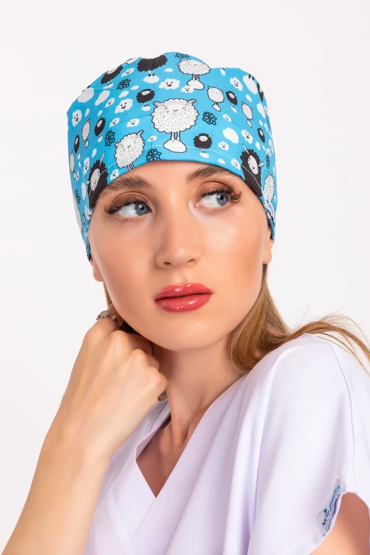 کلاه جراحی طرح بره آبی — اورجینال چیزگی مدیکال