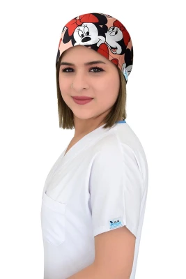 کلاه جراحی طرح مینی‌ماوس صورتی