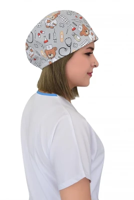 کلاه جراحی طرح خرس خاکستری بامزه