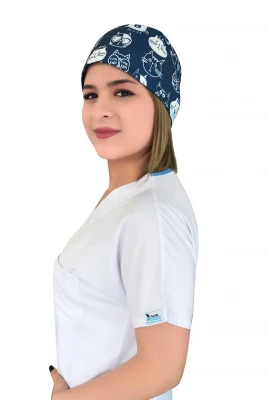 کلاه جراحی طرح گربه‌های سرمه‌ای