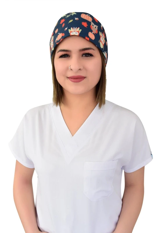 کلاه جراحی طرح جغد کدوحلوایی — اورجینال چیزگی مدیکال