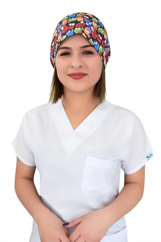 کلاه جراحی طرح قورباغه‌های رنگی — اورجینال چیزگی مدیکال