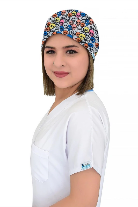 کلاه جراحی طرح جمجمه‌های رنگی — اورجینال چیزگی مدیکال