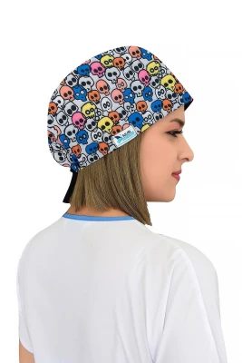 کلاه جراحی طرح جمجمه‌های رنگی