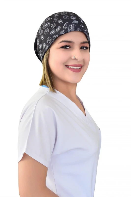 کلاه جراحی طرح سنتی مشکی — اورجینال چیزگی مدیکال