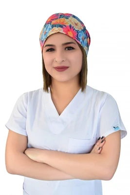 کلاه جراحی طرح باغ گل