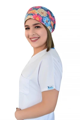 کلاه جراحی طرح باغ گل