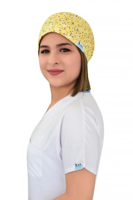 کلاه جراحی طرح بابونه زرد