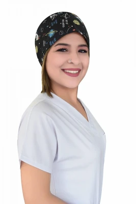 کلاه جراحی طرح سیاره مشکی
