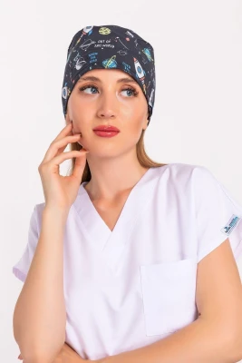 کلاه جراحی طرح سیاره مشکی مستر لیکرا
