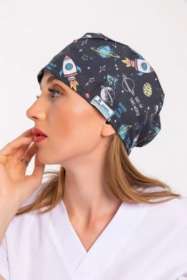 کلاه جراحی طرح سیاره مشکی مستر لیکرا